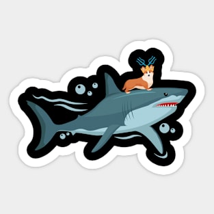 Aquadog Corgi - King of the Sea Sticker